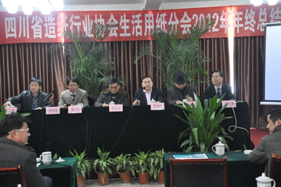 四川省造纸行业协会生活用纸分会2012年年终总结大会会场